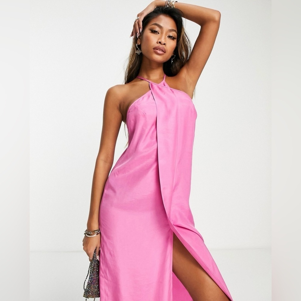 NWOT Topshop Bright Pink Chemise - Picture 7 of 9